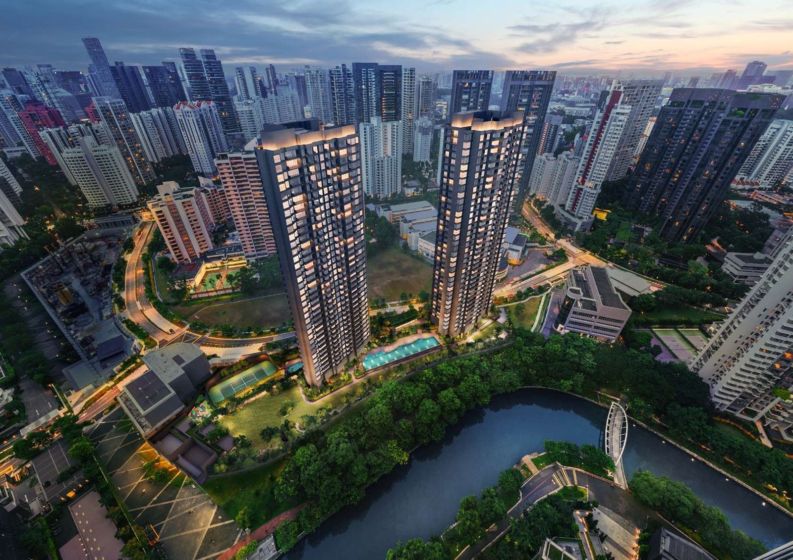 River Modern 3 and 4 bedroom family homes by the Singapore River — artist's impression