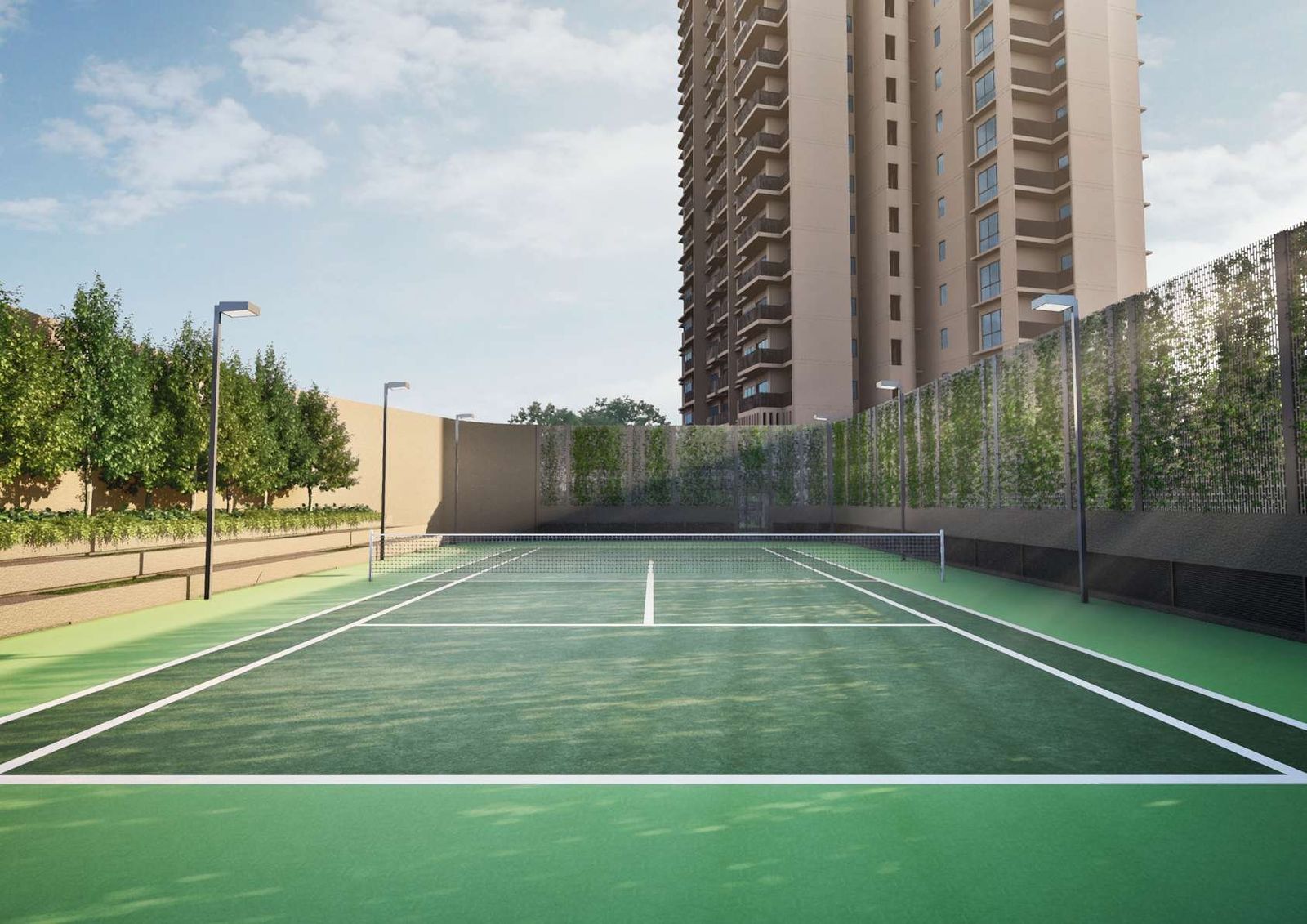 Tennis court at River Modern