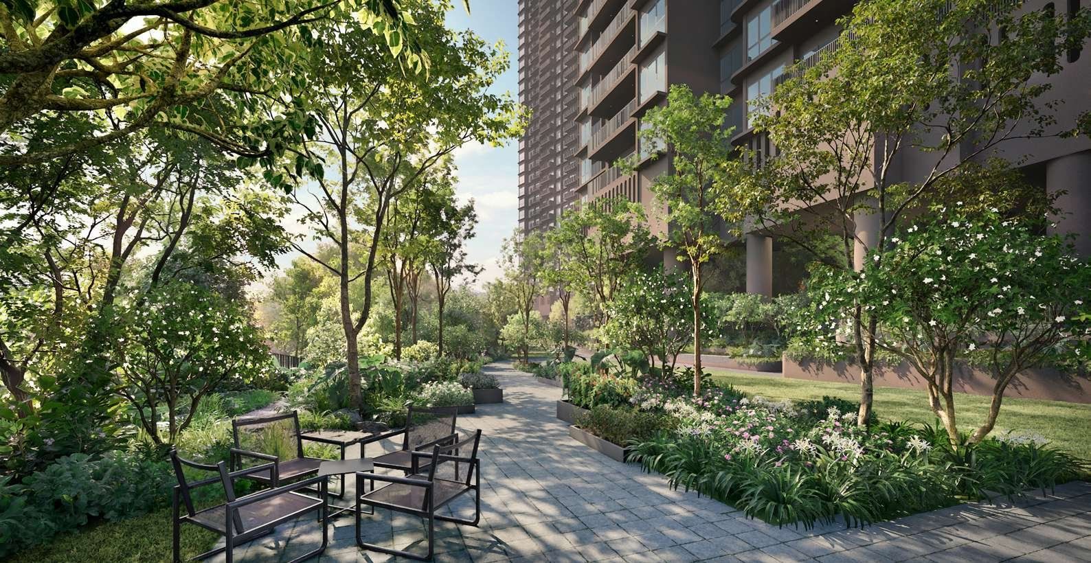 Riverside landscape zone at River Modern — artist's impression